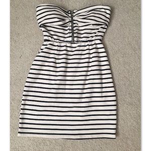 Striped Strapless Mini Dress